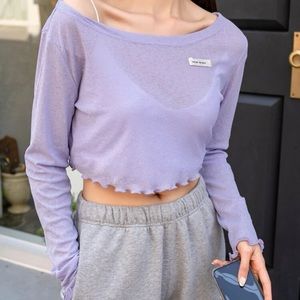 Purple cropped long sleeve